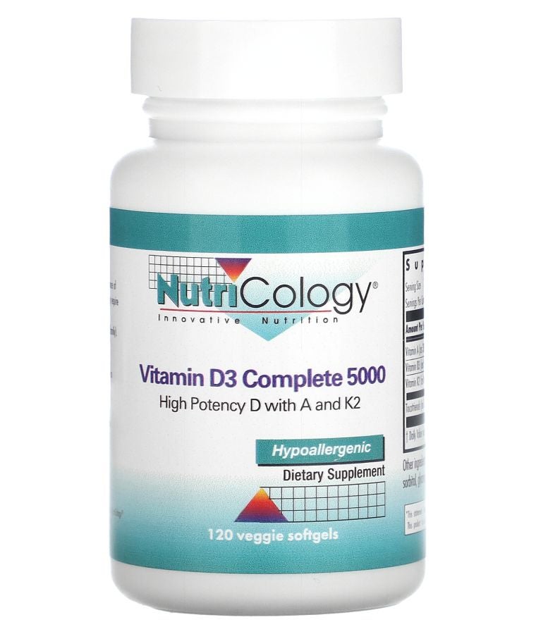 Nutricology Vitamin D3 Complete 5000 120 Veggie Softgels