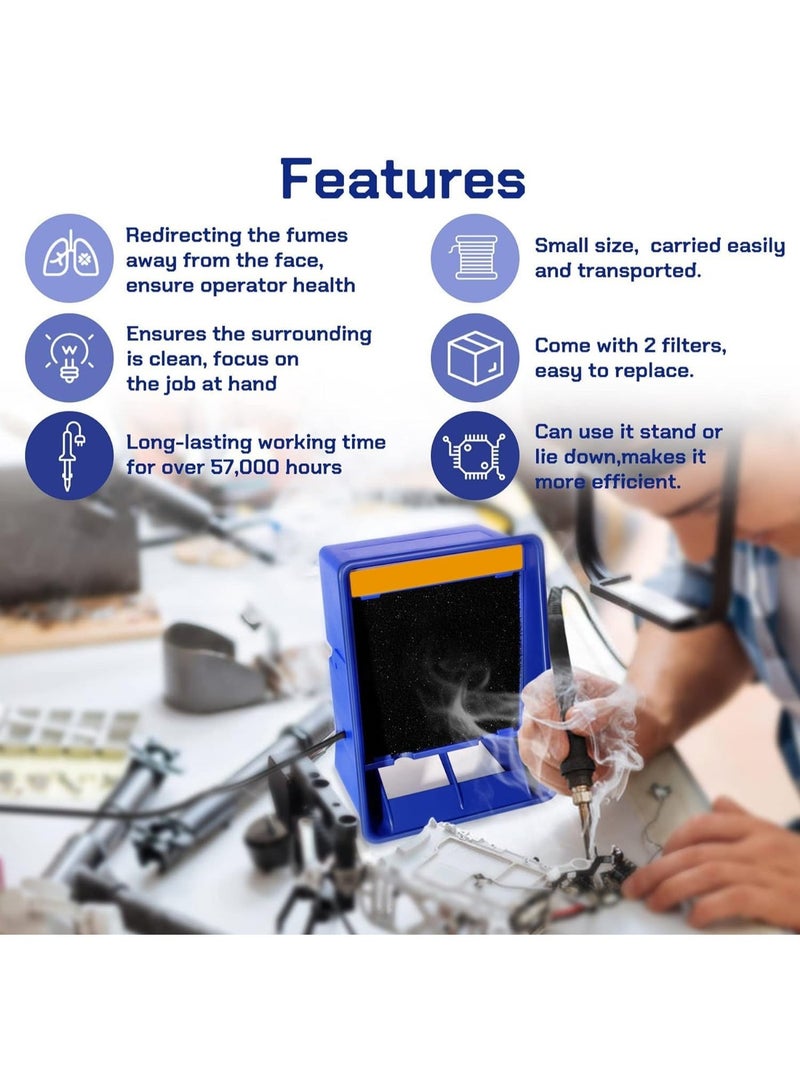 YOUWE7 Fume Extractor Anti-ESD Solder Smoke Absorber Portable Filter for Soldering DIY Fan Extraction Equipment with Spare for Brazing Welding Soldering, Fume Prevention Remover - Image 3