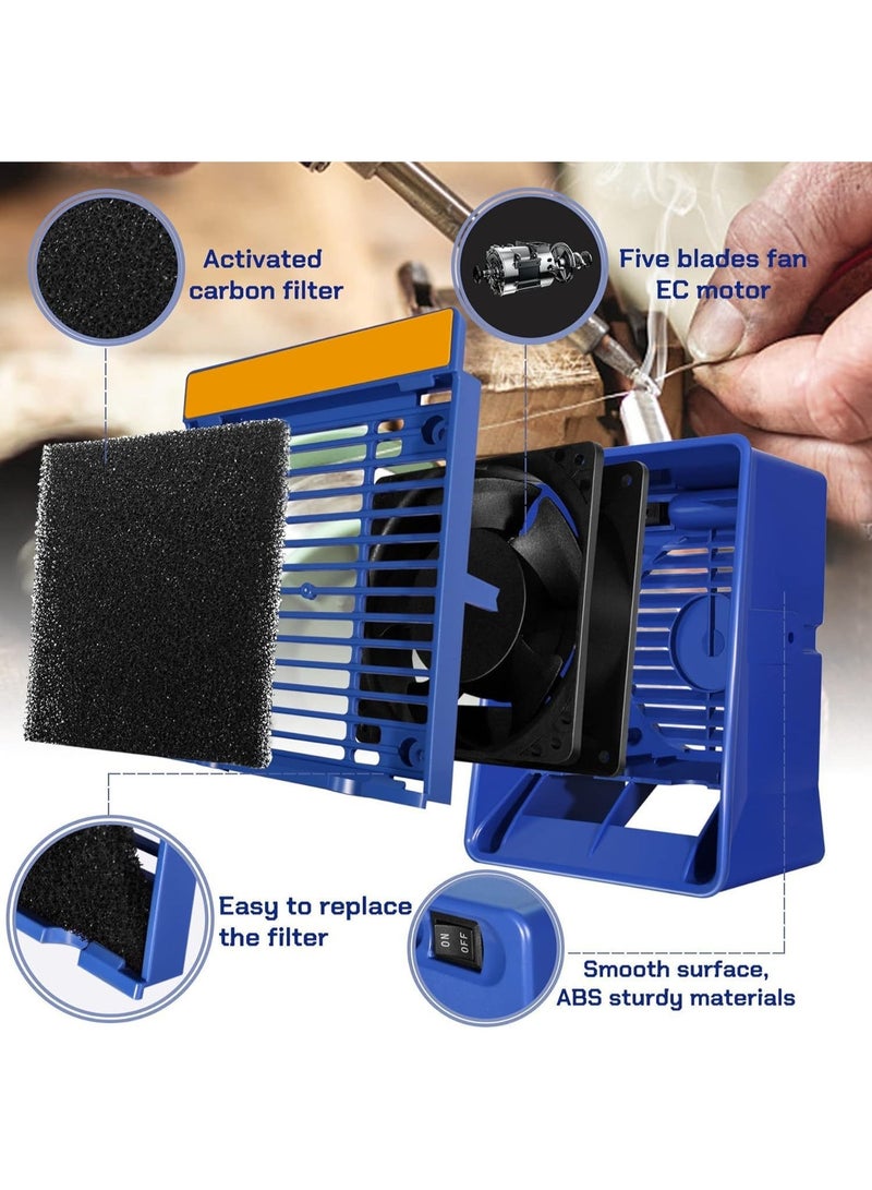 YOUWE7 Fume Extractor Anti-ESD Solder Smoke Absorber Portable Filter for Soldering DIY Fan Extraction Equipment with Spare for Brazing Welding Soldering, Fume Prevention Remover - Image 4