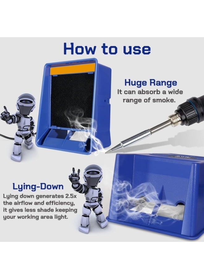 YOUWE7 Fume Extractor Anti-ESD Solder Smoke Absorber Portable Filter for Soldering DIY Fan Extraction Equipment with Spare for Brazing Welding Soldering, Fume Prevention Remover - Image 5