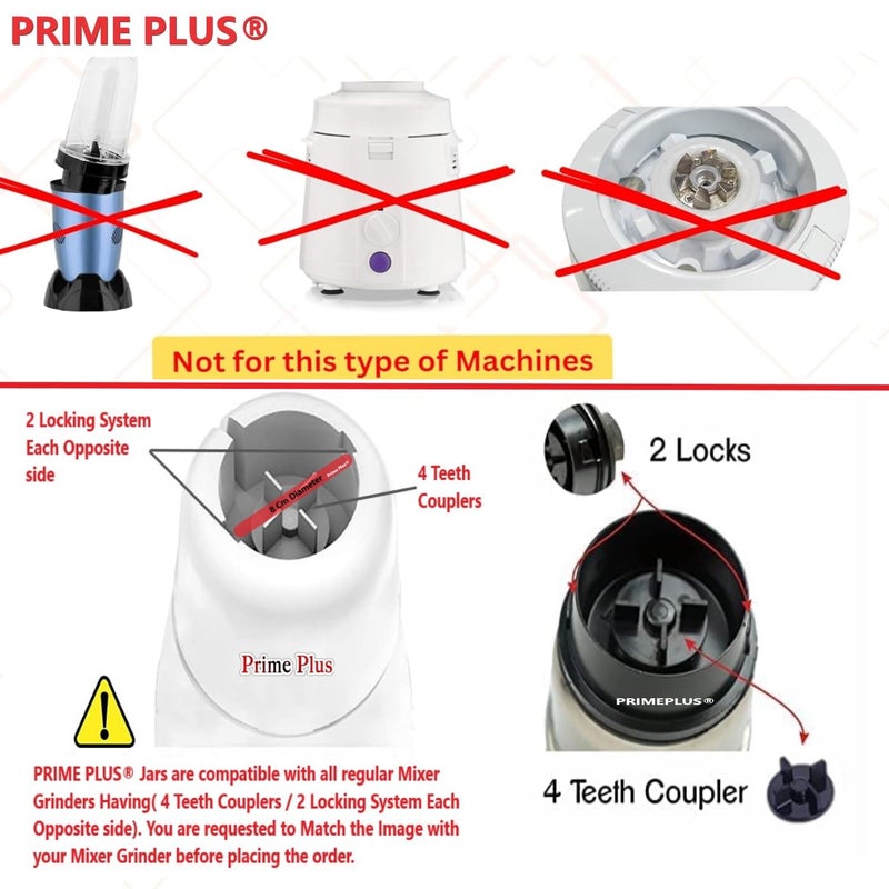 PRIME PLUS مجموعة برميل برايم بلس ووعاء فرامة ملحق أسود لخلاط الطعام - Image 2