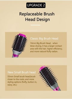 KinseiBeauty 4-In-1 Hot Air Brush, 1200W Electric Hair Dryer Brush with 2 Heads, Hair Styler and Volumizer  - Image 3