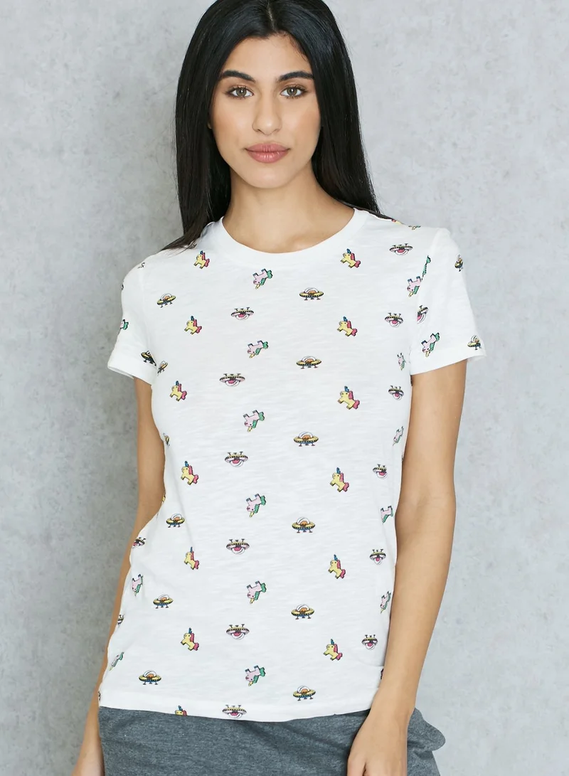 FOREVER 21 Spaceship Graphic T-Shirt