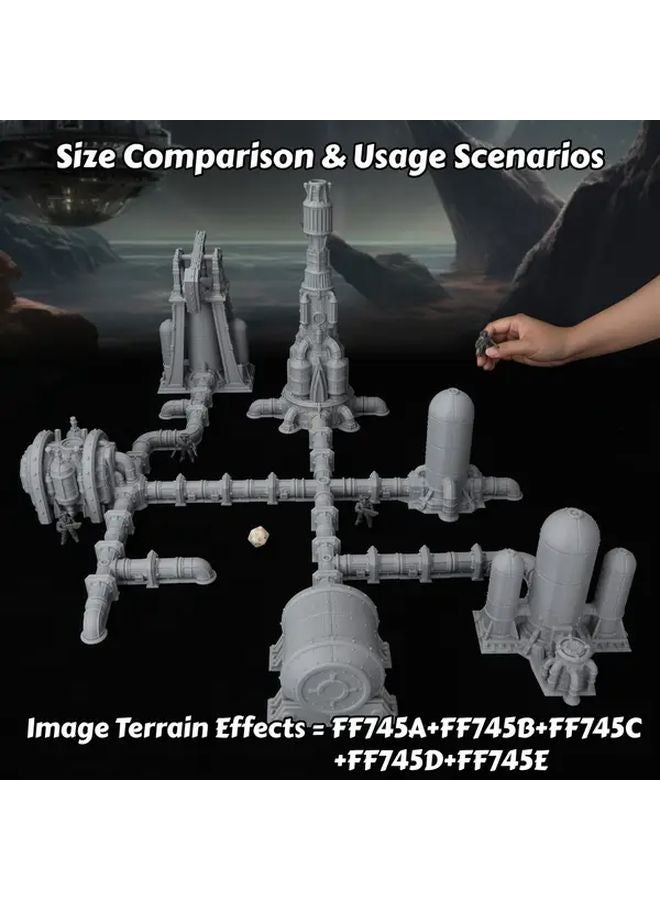 Modular Sci Fi Industrial Terrain Set For 28 32mm Tabletop RPG With FF750C Oil Silo - Image 2