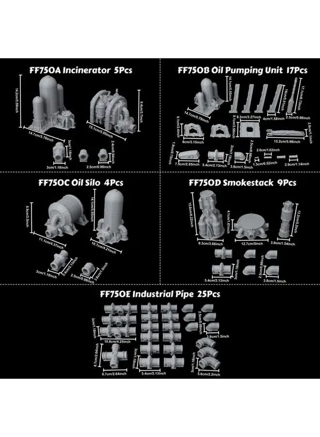 Modular Sci Fi Industrial Terrain Set For 28 32mm Tabletop RPG With FF750C Oil Silo - Image 3