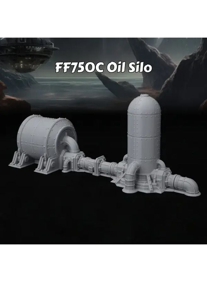 Modular Sci Fi Industrial Terrain Set For 28 32mm Tabletop RPG With FF750C Oil Silo - Image 1