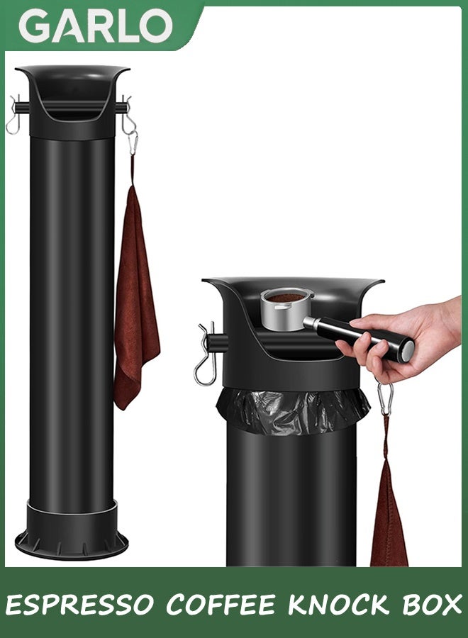 جارلو Espresso Coffee Knock Box للتخلص من أراضي القهوة, مجموعة طحن القهوة سلة النفايات مع أكياس القمامة, Knockbox التجاري لإعادة تدوير علبة القمامة, Barista الأساسية للمقاهي متجر مكتب المنزل - Image 1