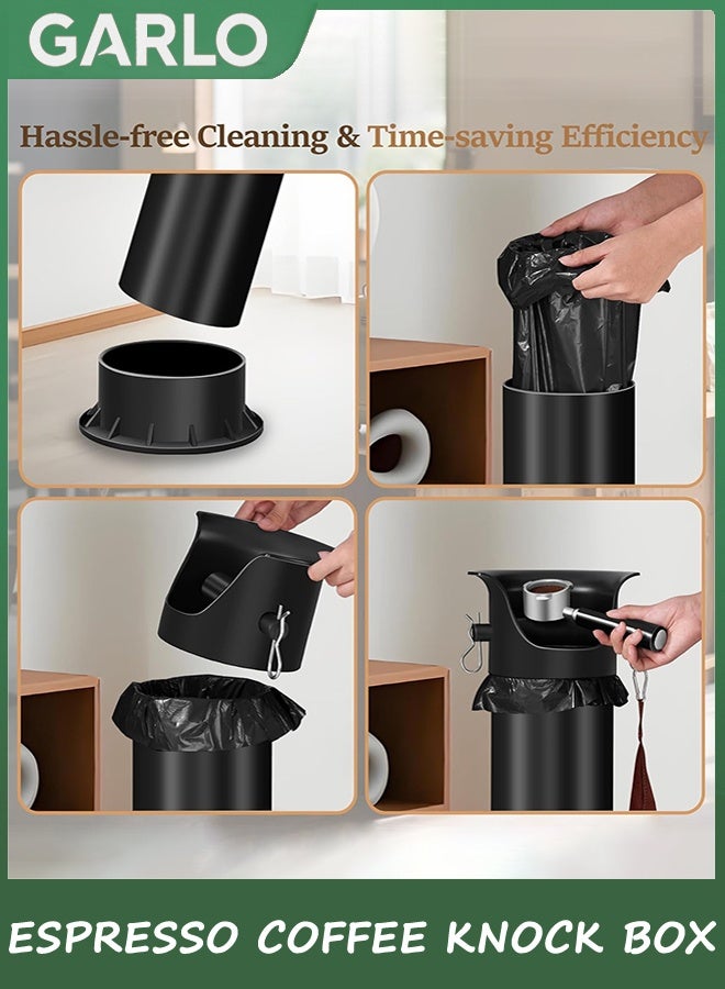 جارلو Espresso Coffee Knock Box للتخلص من أراضي القهوة, مجموعة طحن القهوة سلة النفايات مع أكياس القمامة, Knockbox التجاري لإعادة تدوير علبة القمامة, Barista الأساسية للمقاهي متجر مكتب المنزل - Image 5