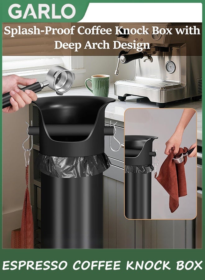 جارلو Espresso Coffee Knock Box للتخلص من أراضي القهوة, مجموعة طحن القهوة سلة النفايات مع أكياس القمامة, Knockbox التجاري لإعادة تدوير علبة القمامة, Barista الأساسية للمقاهي متجر مكتب المنزل - Image 4
