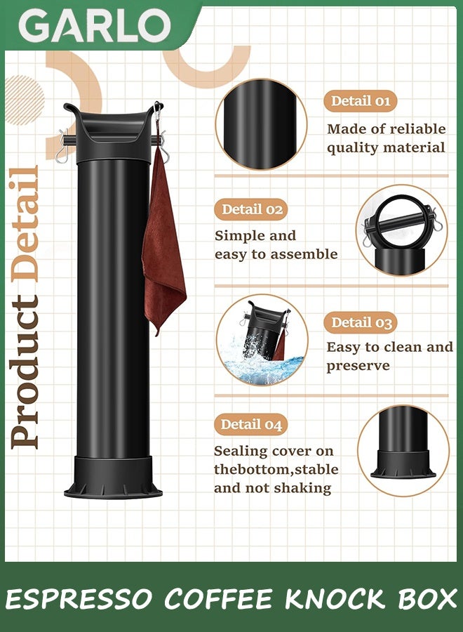 جارلو Espresso Coffee Knock Box للتخلص من أراضي القهوة, مجموعة طحن القهوة سلة النفايات مع أكياس القمامة, Knockbox التجاري لإعادة تدوير علبة القمامة, Barista الأساسية للمقاهي متجر مكتب المنزل - Image 3