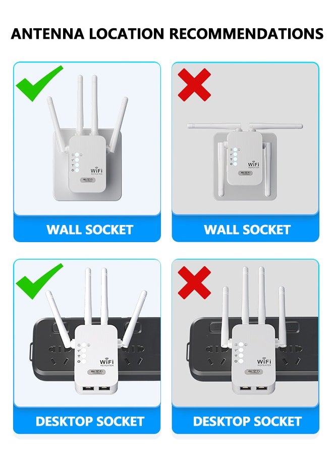 ESSAGER Routers WIFI, Repetidor de Wifi Extensor de Cobertura Inalámbrico Universal, 2.4G/5G,300Mbps, Extensor de Rango de Repetidor WiFi, Enchufe de Pared, Plug and Play, Modo AP Compatible  - Image 4