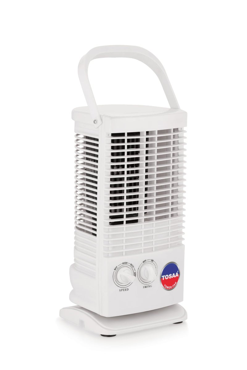 Tosaa Mini Cooling Tower Fan Carrycool -Multipurpose Portable Oscillating Fan-3 Speeds, Protable Desktop Fan - Image 4