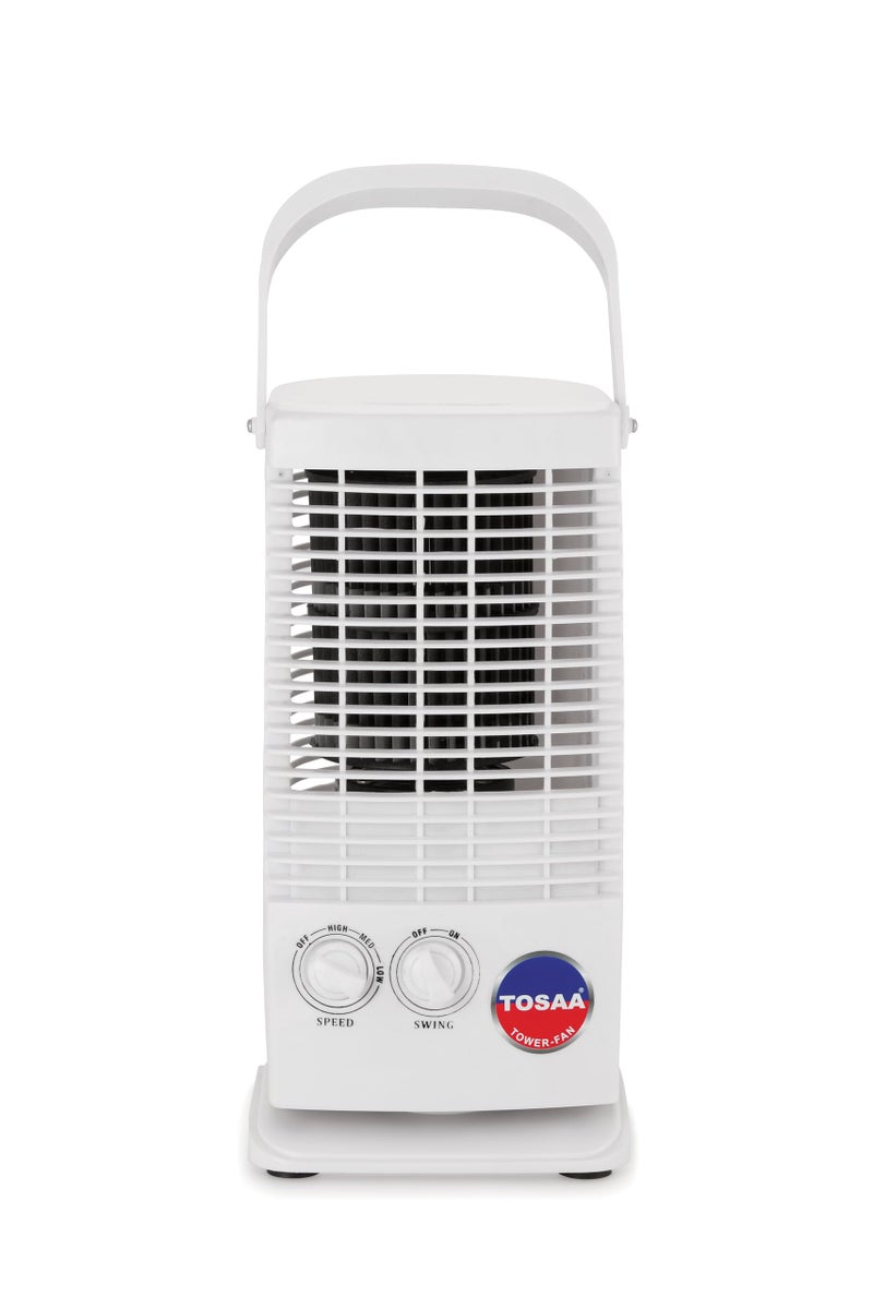 Tosaa Mini Cooling Tower Fan Carrycool -Multipurpose Portable Oscillating Fan-3 Speeds, Protable Desktop Fan - Image 3