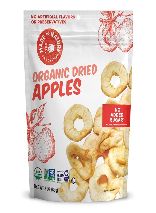Made In Nature Organic Dried Apple Rings, 3 Ounce (Pack of 6) - Vegan Snack, Non-GMO, Unsulfured, Gluten Free, Kosher - Image 2