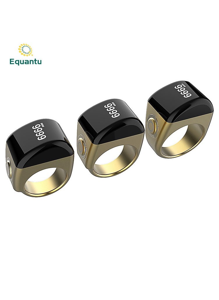 Equantu خاتم ذكي مقاس 18 مم مع عداد تسبيح تذكيري بالاهتزاز واتصال بلوتوث لتطبيق IQIBLA الحصري و5 تذكيرات يومية للصلاة  - Image 3