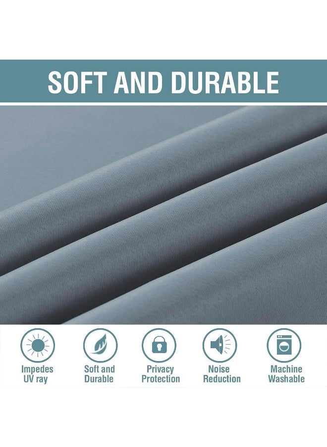 H.VERSAILTEX HVERSAILTEX Blackout Curtains for Bedroom 84 Inches Thermal Insulated Room Darkening Curtains for Living Room Energy Saving Curtains for Patio Door  Grommet Top Stone Blue 1 Panel 52W x 84L - Image 4