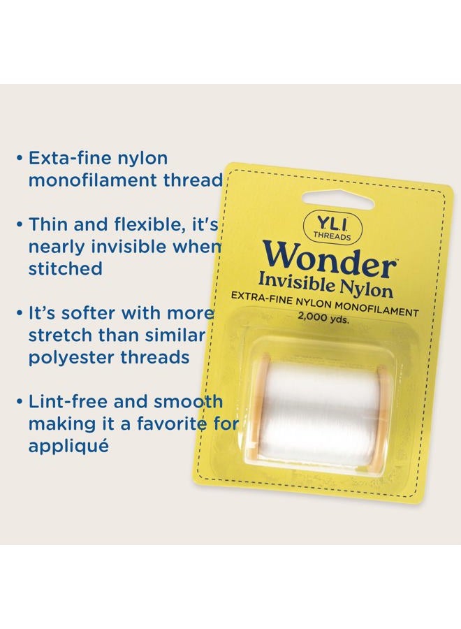YLI Wonder Invisible – Clear Nylon Monofilament Thread | Strong, Soft & Lightweight for Applique & Quilting – 2000 yd Spool - Image 3
