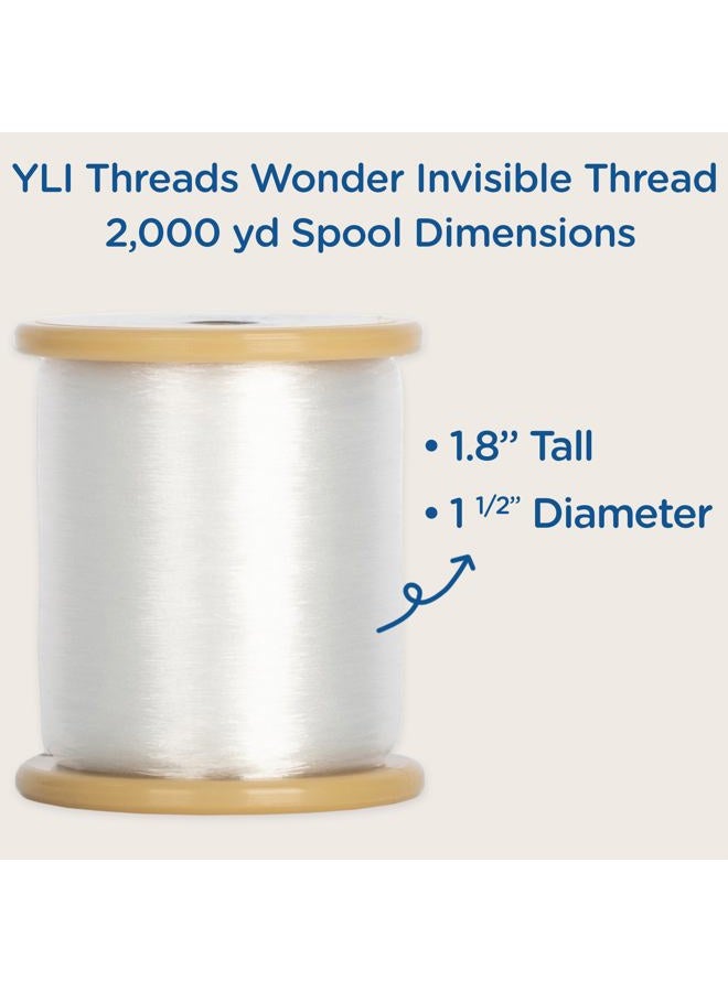 YLI Wonder Invisible – Clear Nylon Monofilament Thread | Strong, Soft & Lightweight for Applique & Quilting – 2000 yd Spool - Image 2