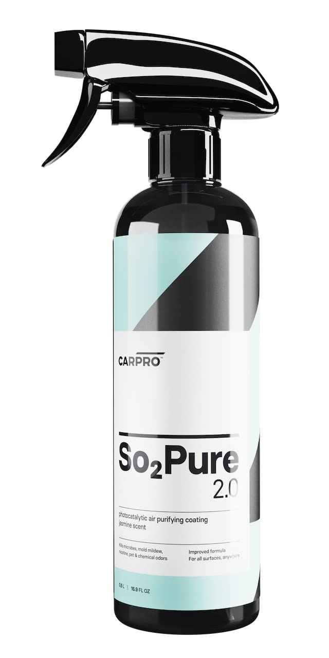 CARPRO SO2Pure 2.0 Odor Eliminator - Neutralize Odors, Cigarette Smoke, Exhaust, Chemical Smell or VOCs, Even Pet Smells from Car Fabric & Plastic, Use on Any Surface, Anywhere - 500mL (17oz) - Image 1