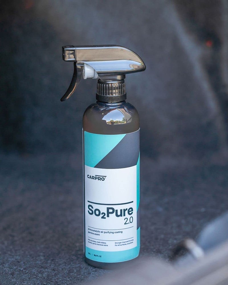 CARPRO SO2Pure 2.0 Odor Eliminator - Neutralize Odors, Cigarette Smoke, Exhaust, Chemical Smell or VOCs, Even Pet Smells from Car Fabric & Plastic, Use on Any Surface, Anywhere - 500mL (17oz) - Image 4
