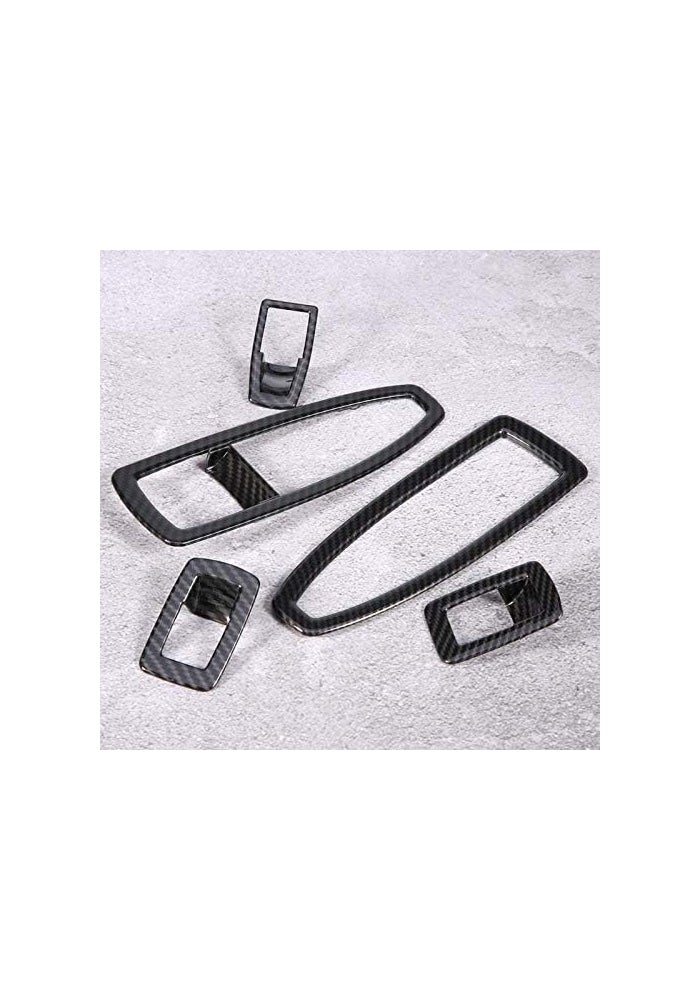Wivplex 5pcs Carbon Fiber Car Window Lift Button Frame Cover Set - Image 5