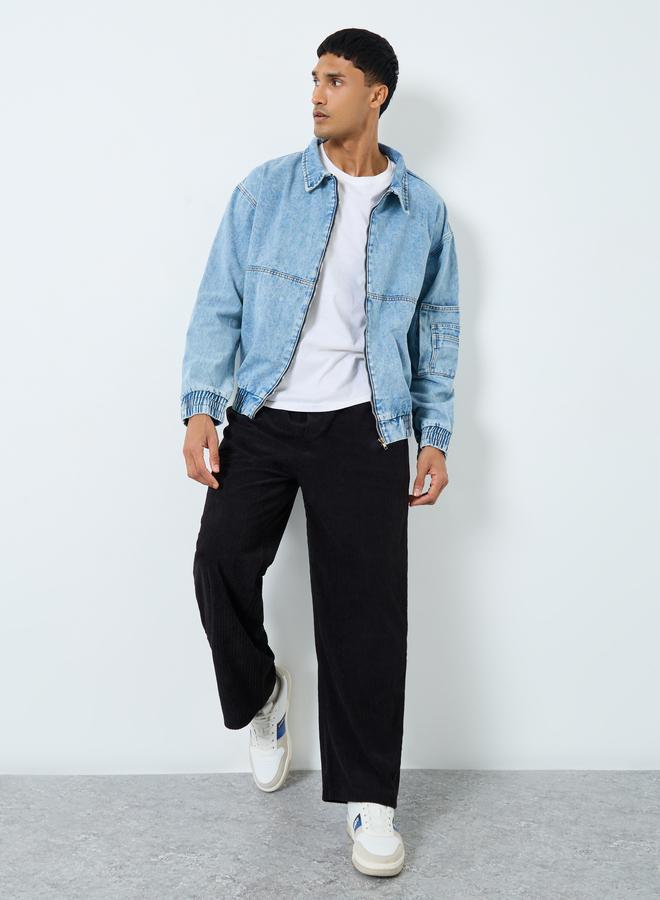 ستايلي جاكين دنيم بتفاصيل مشطوفة - Image 2