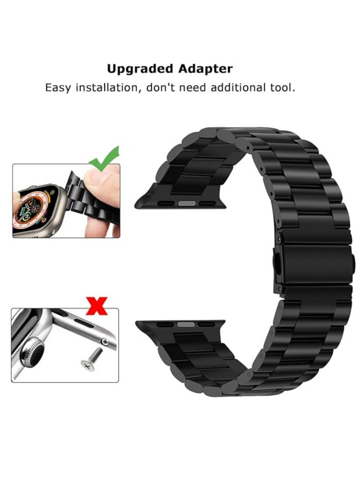 adhomax Band Metal Replacement Strap Compatible with ultra iWatch, Stainless Steel Metal Replacement Strap for ultra iWatch Series SE 1 to Series 10  - Image 4