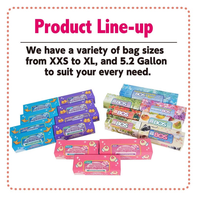 BOS Amazing Odor Sealing Disposable Bags, for Baby Diapers, Pet Waste or Any Sanitary Product Disposal - Durable and Unscented[Size: XS, Color: Pink] (200 Count, Pack of 2) (400 Bags) - Image 3