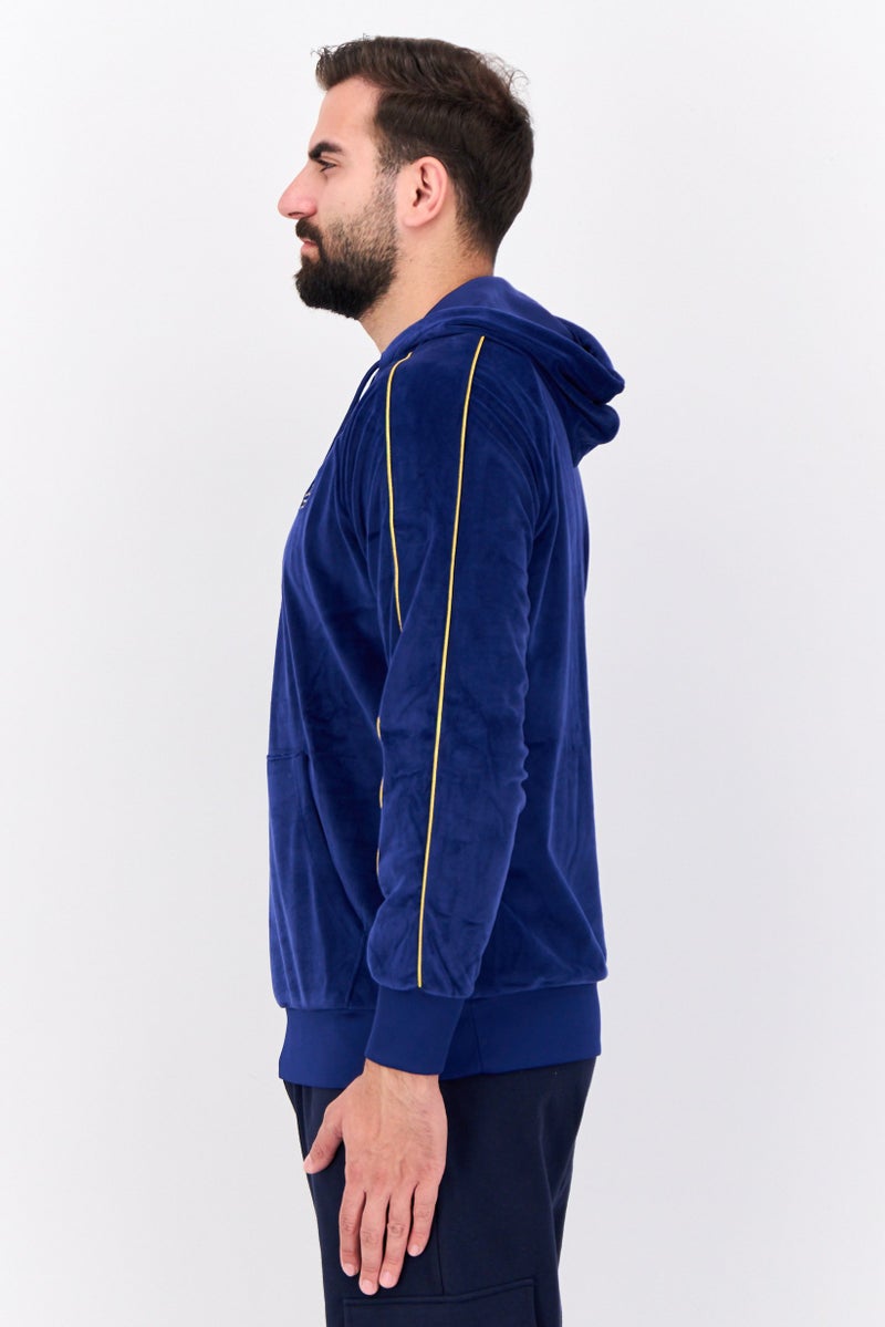 KANGOL Men Hooded Embroidered Logo Long Sleeves Sweatshirt, Beacon Blue - Image 2