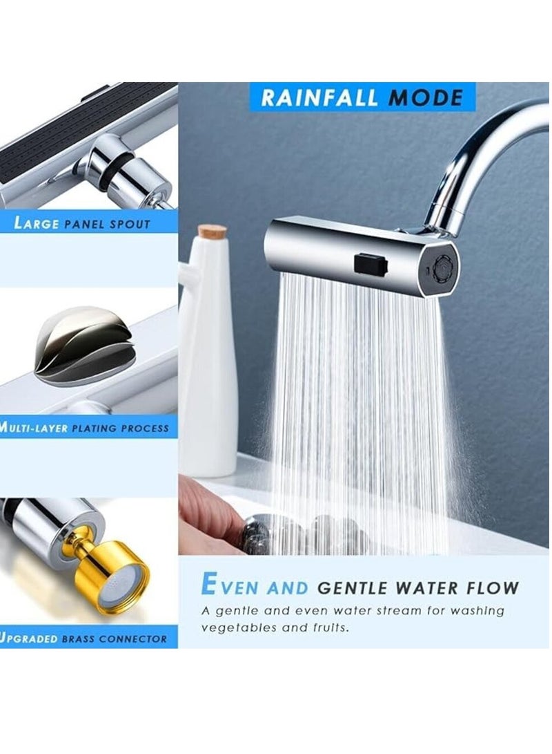 3 in 1 Multi-Function Waterfall Kitchen Faucet - 360 Degree Swivel Sink Faucet Sprayer Diverter Anti-splash, Pull Out Sprayer, Universal Faucet Extender for Kitchen and Bathroom Sinks - Image 1