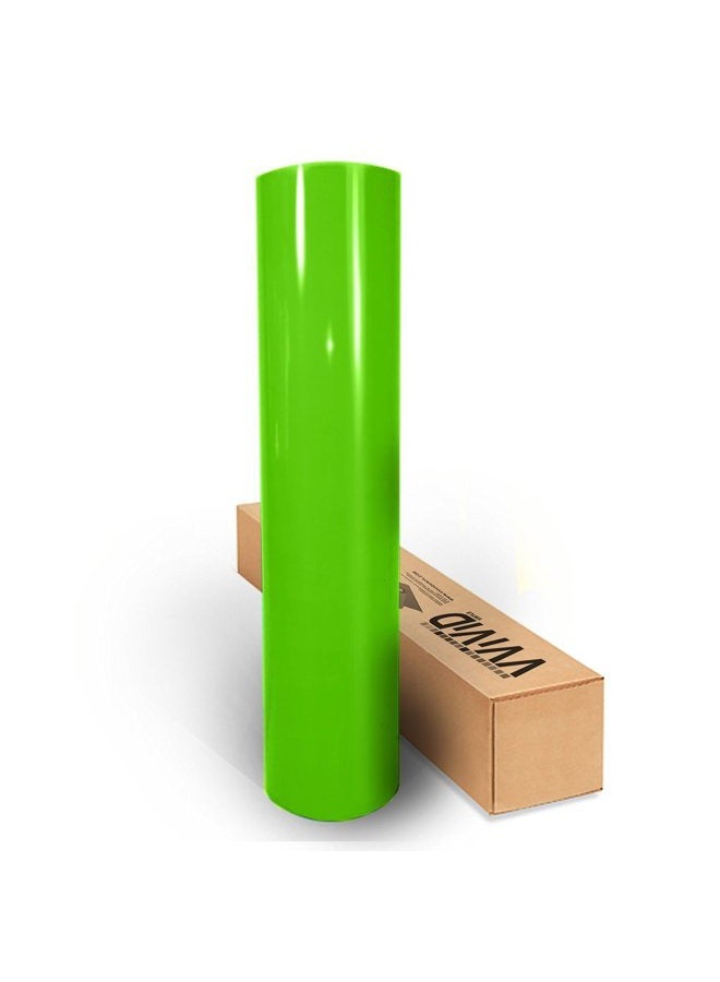 VViViD Lime Green Gloss 60" x 1ft Car Wrap Vinyl Roll with Air Release 3MIL-8 - Image 1