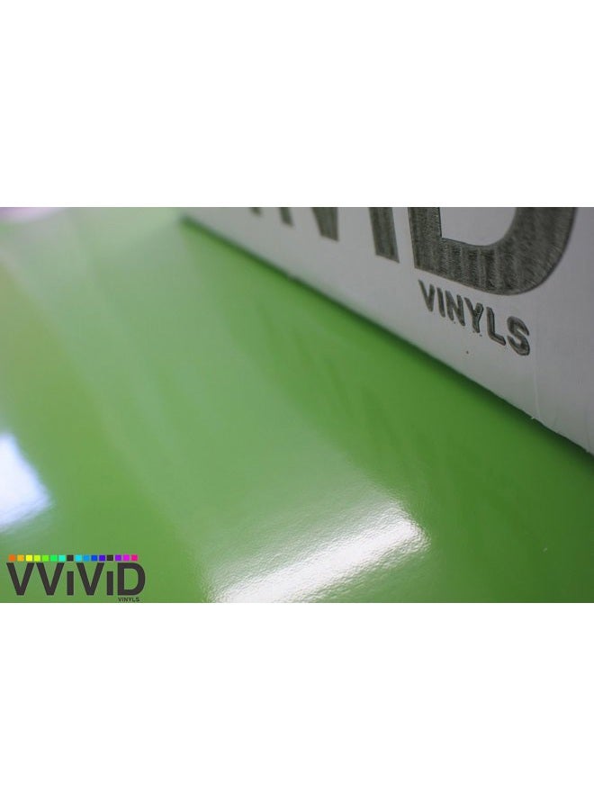 VViViD Lime Green Gloss 60" x 1ft Car Wrap Vinyl Roll with Air Release 3MIL-8 - Image 3
