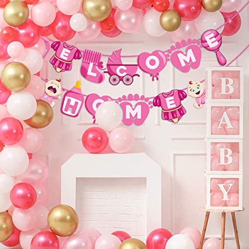 ZYOZIQUE Baby Girl Welcome Home Decoration Banner For Baby Shower/Welcome Party Banner, Pink - Image 4