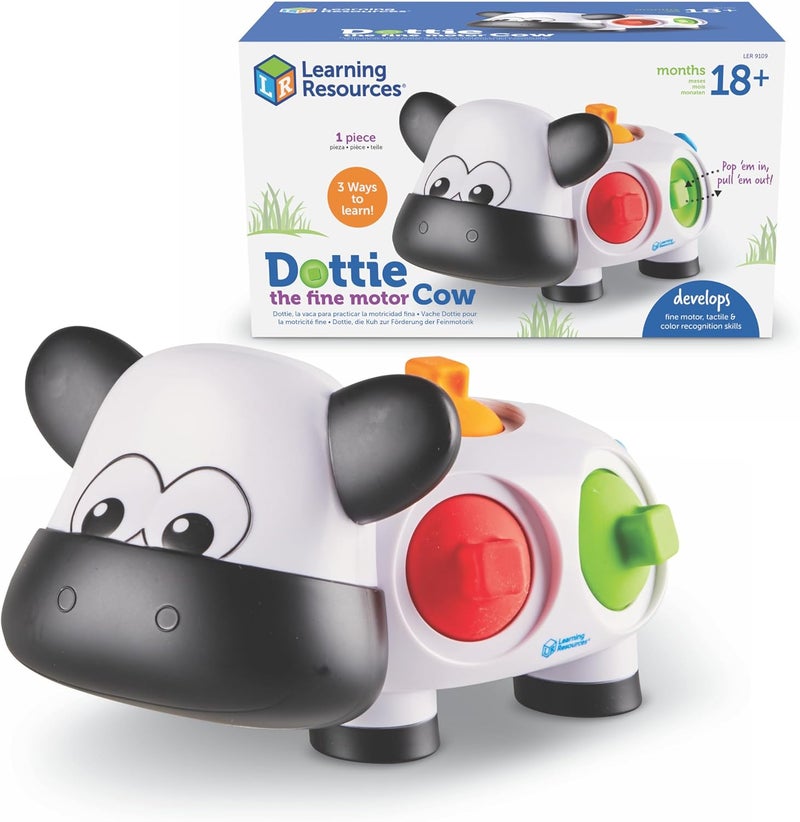 Learning Resources Dottie the Fine Motor Cow - 1 Piece, Ages 18+ months Fine Motor Skills Toys for Toddlers, Preschool Toys, Educational Toys for Kids - Image 1