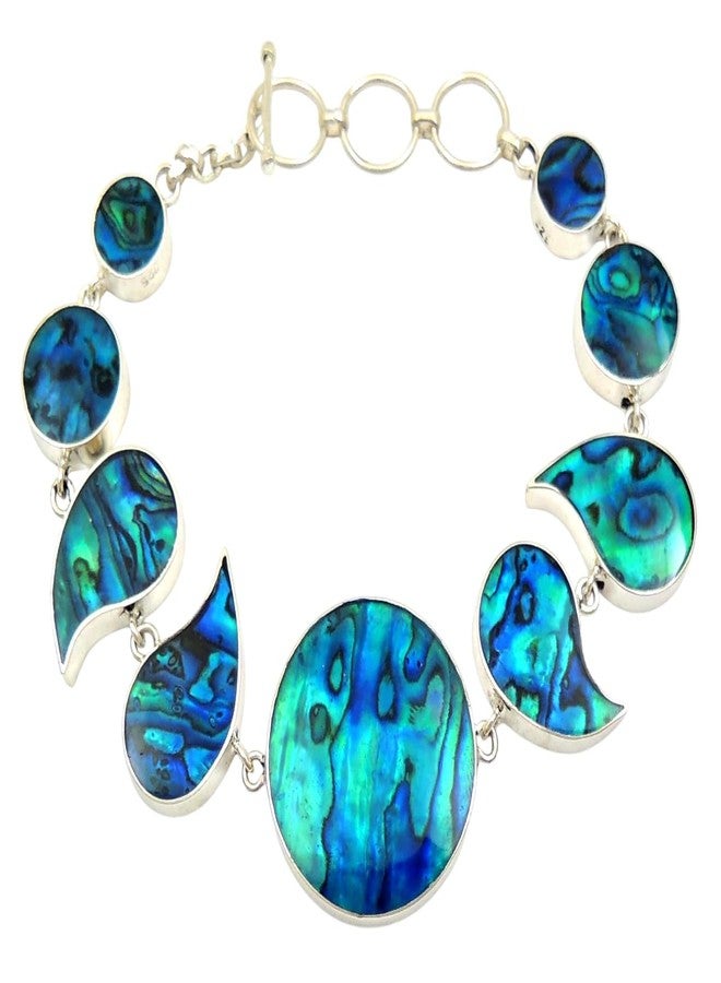 Swimmi Natural Paua Abalone Bracelet, Handmade 925 Sterling Silver Abalone Shell Bracelet for Women Jewelry SD118/SF051 - Image 1