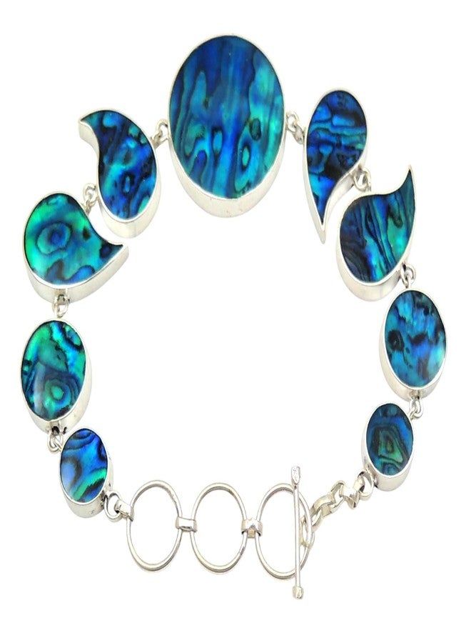 Swimmi Natural Paua Abalone Bracelet, Handmade 925 Sterling Silver Abalone Shell Bracelet for Women Jewelry SD118/SF051 - Image 2