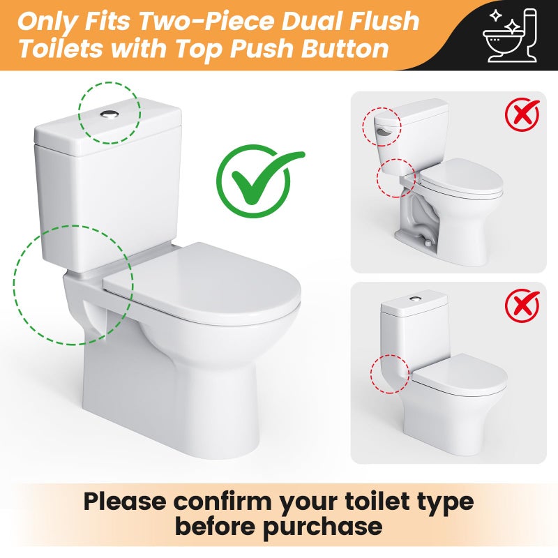 houpeoro 2-Inch Dual Flush Valve Replacement Kit for 2-Piece Toilets, Universal Toilet Repair Kit with Push Button, Fill Valve, Gasket & Bolts,Compatible with Glacier Bay, Kohler, American Standard, and Toto - Image 5