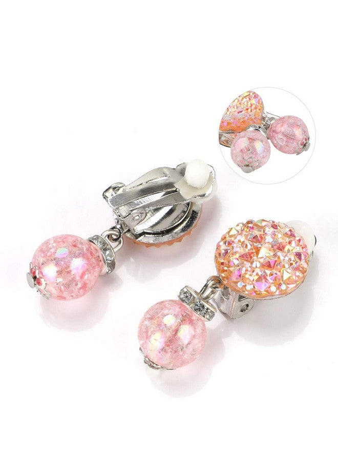 Hifot 7 Pairs Clip On Earrings Girls, No Pierced Design Earrings Dress Up Pretend Princess Play Jewelry Accessories For Kids  - Image 3