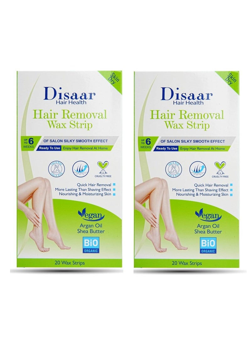 Disaar 2 Peces Hair Removal Wax Strip with Argan Oil And Shea Butter - Image 1
