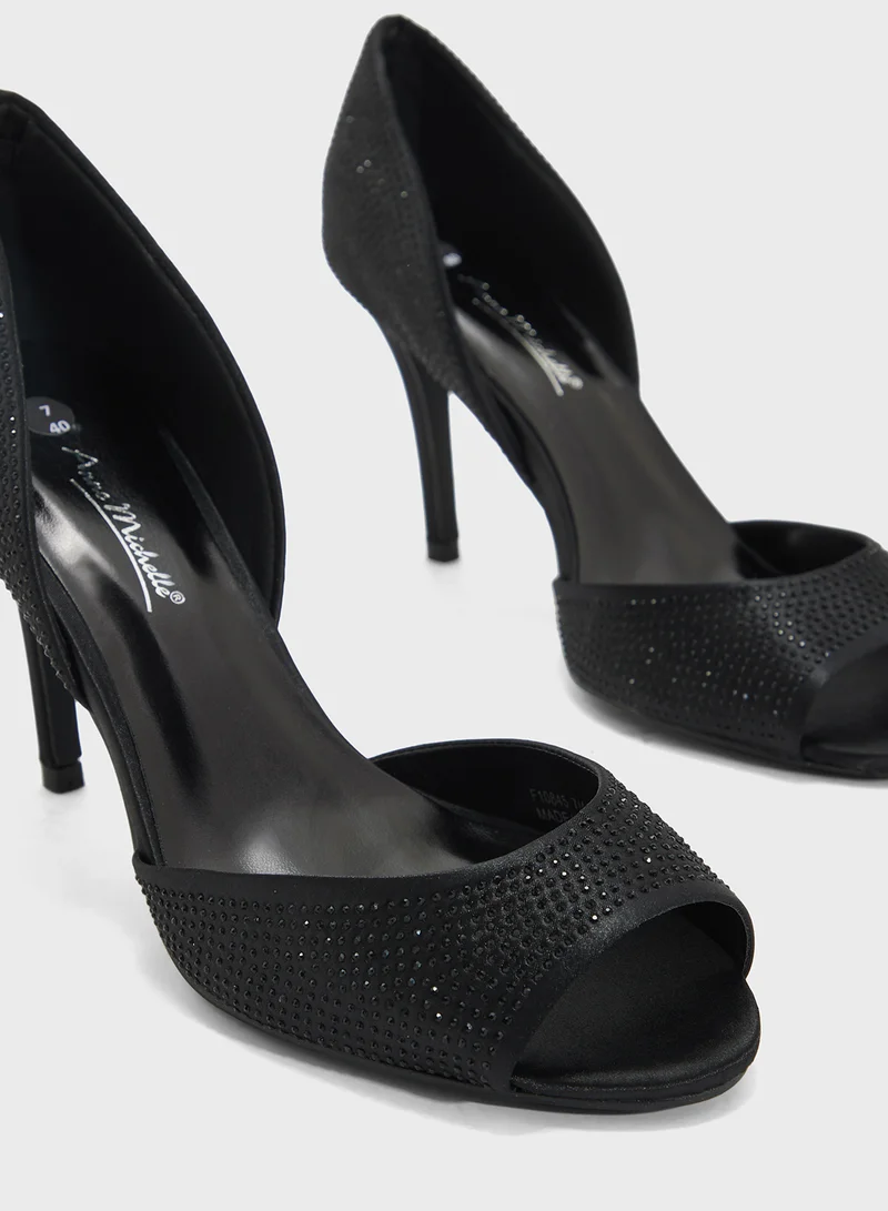 Anne Michelle Peep-Toe Occasion Pump