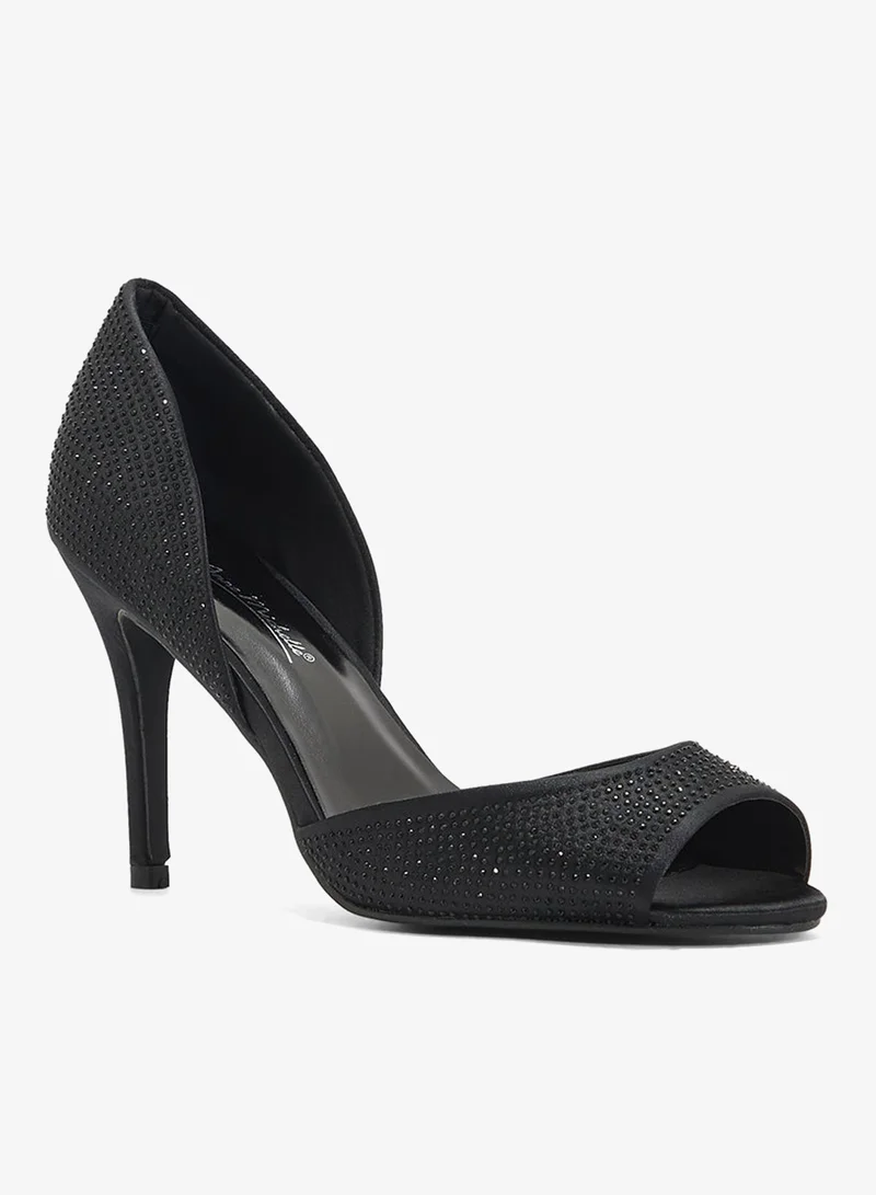 آن ميشيل حذاء سهرة بكعب مفتوح من الأمام