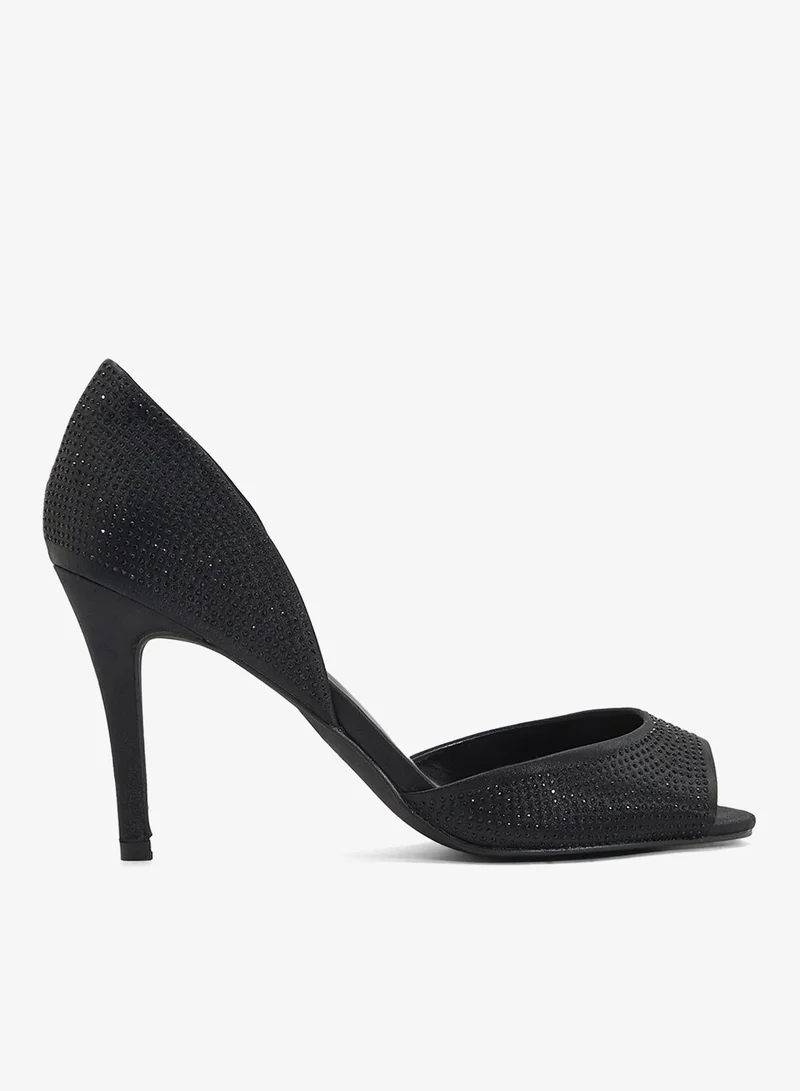 آن ميشيل حذاء سهرة بكعب مفتوح من الأمام