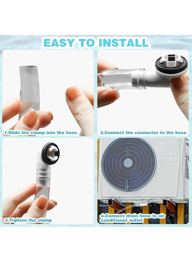 3Ft Portable Air Conditioner Drain Hose, 17MM Leakproof AC Drain Hose Kit, Universal AC Drain Hose Drain Pipe Replacement with Hose Connector and Clamp, Window Air - Image 2