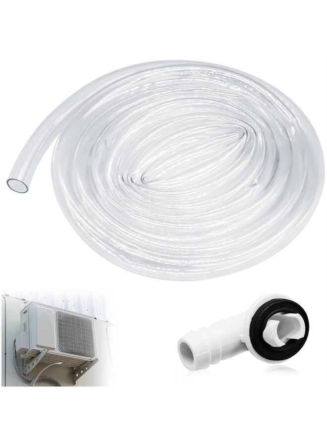 3Ft Portable Air Conditioner Drain Hose, 17MM Leakproof AC Drain Hose Kit, Universal AC Drain Hose Drain Pipe Replacement with Hose Connector and Clamp, Window Air - Image 1