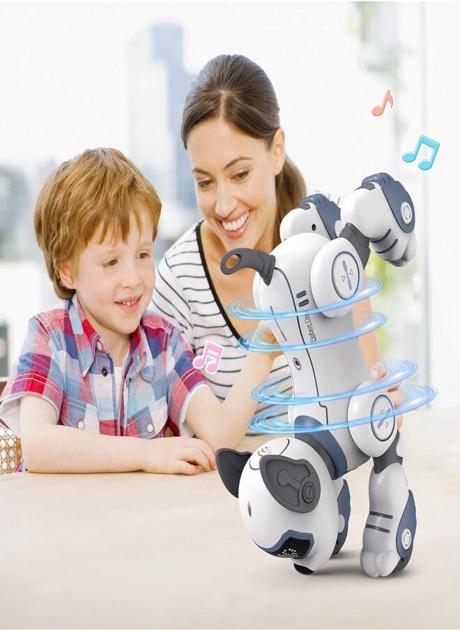 لعبة كلب آلي ذكي للتحكم عن بعد، كلب آلي ذكي قابل للبرمجة للأطفال من عمر 5 إلى 7 سنوات، لعبة كلب روبوت تفاعلية للرقص والغناء