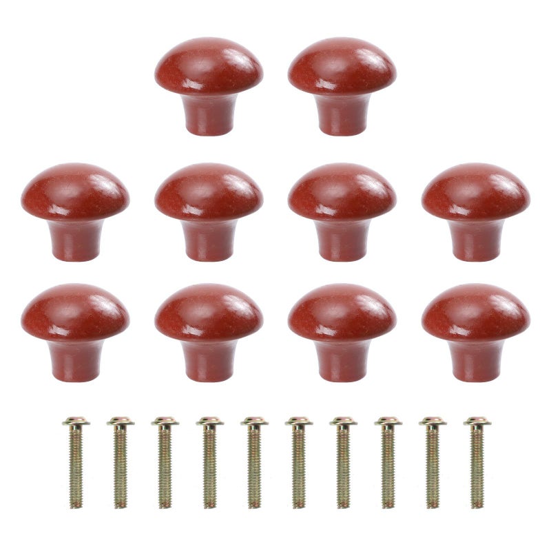 10 Pcs Wooden Cabinet Knobs Round Pull Handles For Drawer Kitchen Door Household - Image 2