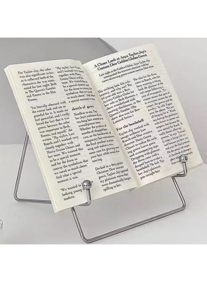 Metal Tablet Stand Desktop Ipad Special Mobile Phone Computer Support Stand Chasing Drama Artifact Bed Rack Net Class Rack-Color:Silver Gray - Image 3