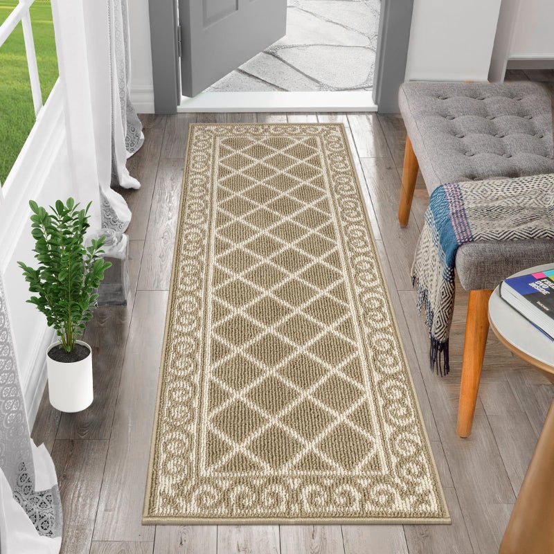 HEBE Indoor Door Mat 20""x59"" Non Slip Front Door Welcome Mats Washable Shoe Mats Dirt Trapper for Entryway Low Profile Kitchen Carpet for Entrance Hallways Entrance Mat for Dogs - Image 1