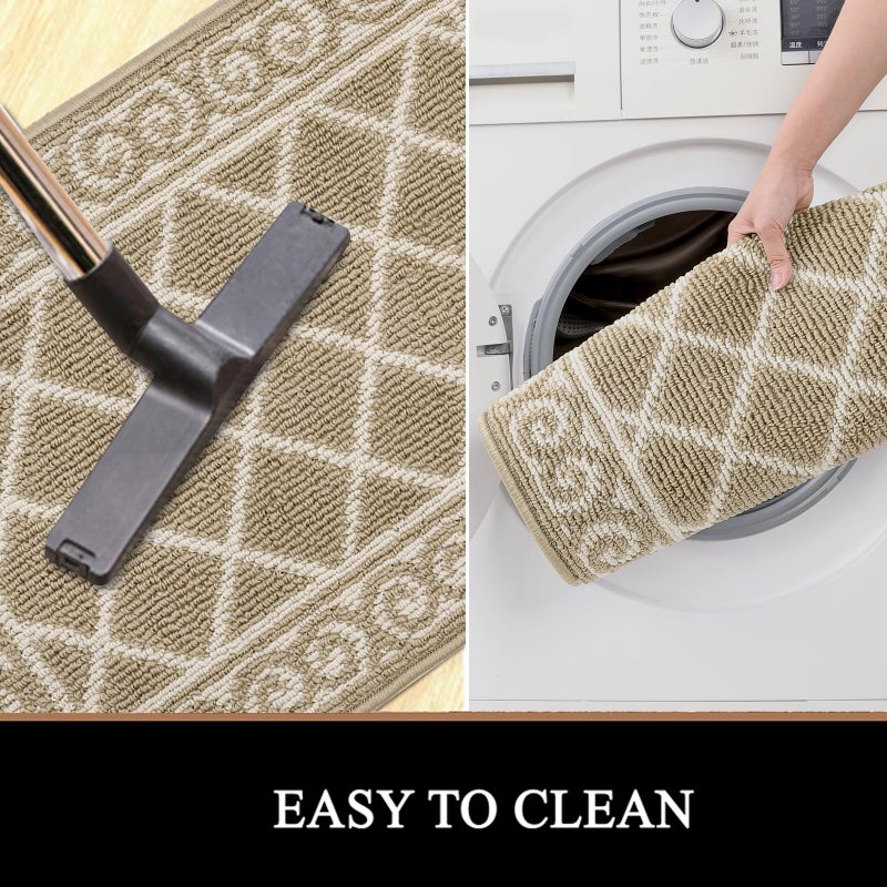 HEBE Indoor Door Mat 20""x59"" Non Slip Front Door Welcome Mats Washable Shoe Mats Dirt Trapper for Entryway Low Profile Kitchen Carpet for Entrance Hallways Entrance Mat for Dogs - Image 5