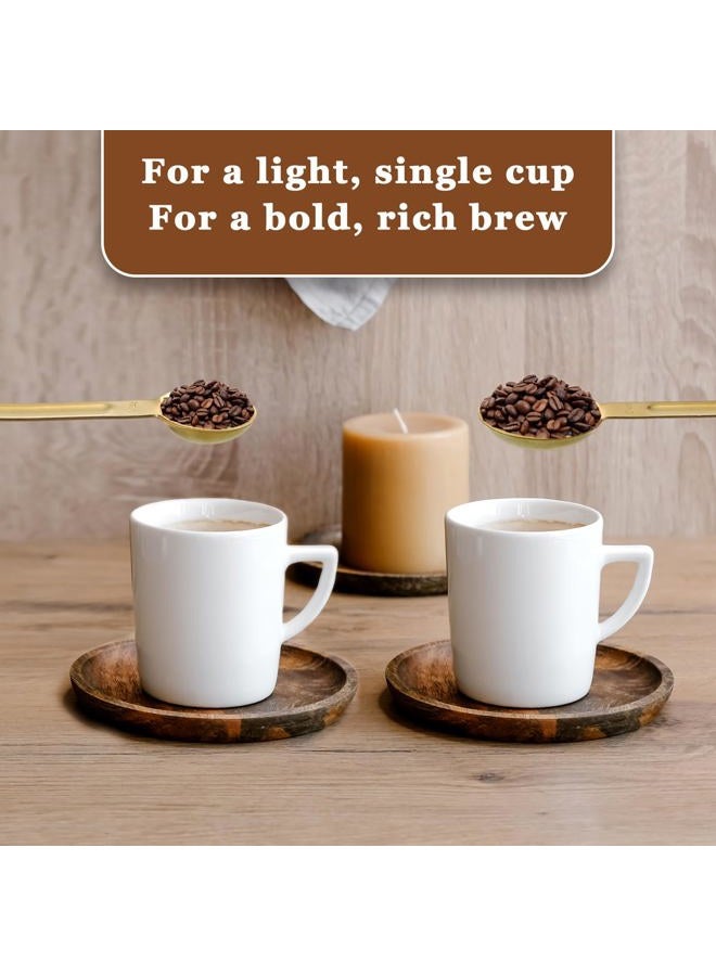 Qulkws Double Sided Measuring Spoon Stainless Steel Coffee Scoop Teaspoon Measuring Spoon 1 Tsp (5ml) & 1 Tbsp (15ml) Dual-Measure Long-Handle Spoons Coffee Measurings Spoons (Gold) - Image 5